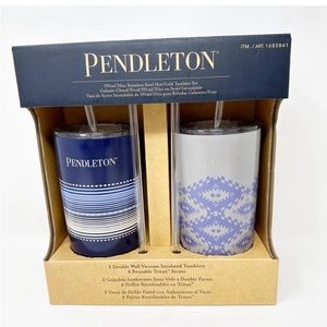 Pendleton 20 oz tumblers set of 2 with straws included brand new in box
